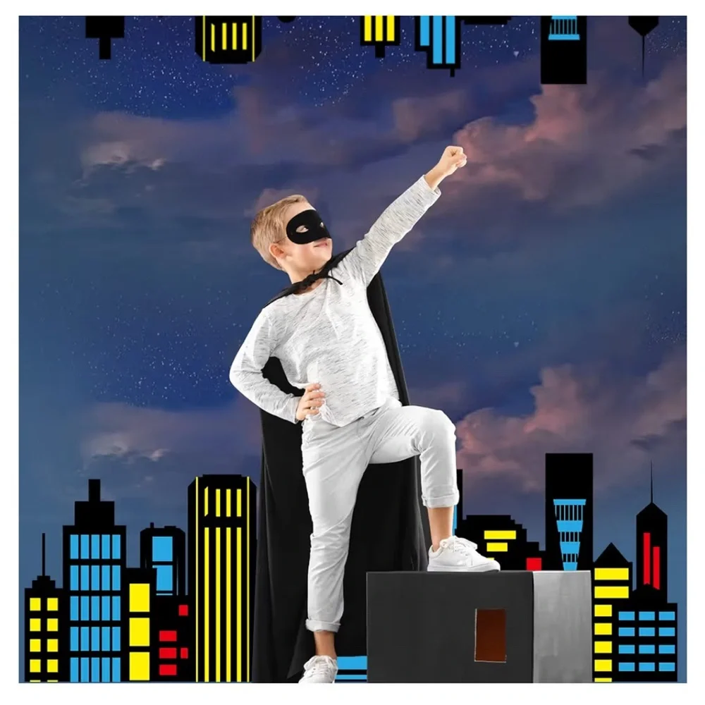 City Skyline # 2 Backdrop Hero Party,5 x 7,Decoration City